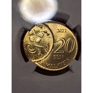 2020/22 Malaysia Mint Error Coin 5 Sen Struck On 20 Sen Planchet (520) I Love You 穿越时空，我爱你 TQG Mint 