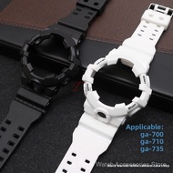 GA-700SKE Black Ice Resin Band & Case Combo | Textured Replacement for GA-700/710/735 | Shock Resist