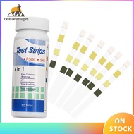 OCE  4 in 1 PH Test Strips Residual Chlorine A Bottle SPA Water Tester Paper PH Value