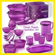 Tupperware Purple Royal Crystalline Set/jug/cawan/talam/mangkuk  nasi tambah dengan senduk/purple/set raya