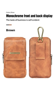 [Malaysia Stock] Mens Leather Waist Pouch Tactical Mobile Bag