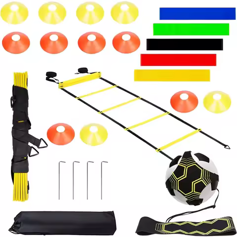 Agility Ladder Speed Training Equipment Set with 20ft Agility Ladder 12 Soccer Cones for Kids Youth