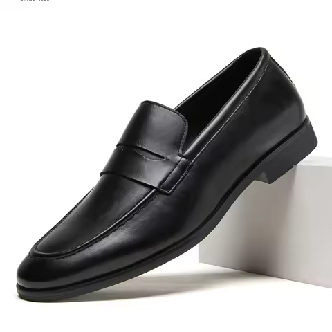 Desai Men's 2026 Autumn PU Leather Penny Loafer Slip-on Shoes Non-slip Comfort Sole Business Walking