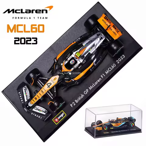 Bburago 1:43 MCL60 2023 4# Lando Norris P2 British GP Mclaren F1 #81 Oscar Piastri Car Die Cast Car 