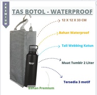 tas botol tupperware 2 liter - tas botol minum waterproof -tas botol m - kotak hitam