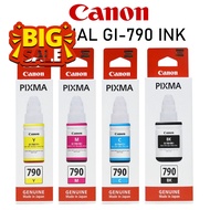หมึกเติม CANON INK # GI-790 หมึกขวดแท้ 4 สี BK / C / M / Y สำหรับ Canon Pixma G1010 / G2010 / G3010 / G4010 #หมึกสี  #หมึกปริ้นเตอร์  #หมึกเครื่องปริ้น hp #หมึกปริ้น  #ตลับหมึก