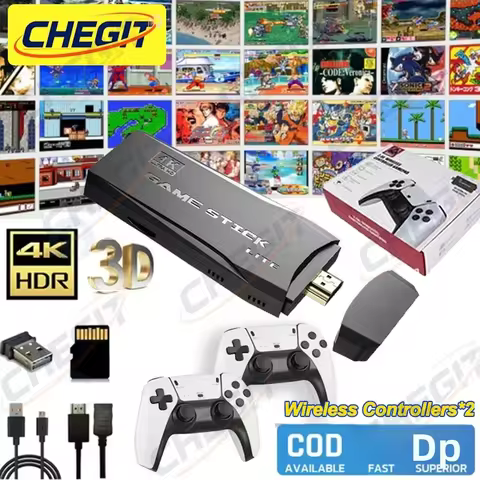 M8 pro 4K Game Stick 64G 27 Emulators Mini TV Handheld Game Classic Retro Game Wireless Controllers 