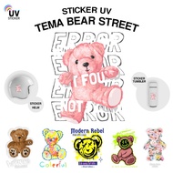 UV STICKER - BEAR STREET THEME | Motorcycle, Car, Helmet, Tumbler 3D DTF UV Stickers
