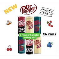 Dr Pepper Drink Cream Soda x6 Flavour Sampler Variety Pack Set Sprite Tea Cherry Vanilla Cans Drinks