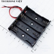 [3 Pieces]- Battery Box, 4xAA Battery Tray 15cm Extension Cord TechZone Viet