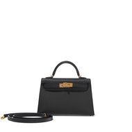 Hermès Black Epsom Mini Kelly II 20 Gold Hardware, 2021