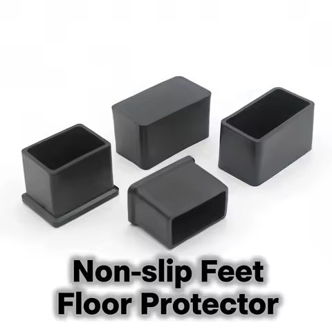 1~3pcs Black Pvc Square Leg Caps Non-slip Table Foot Cover Socks Floor Protector Pads Plugs Furnitur
