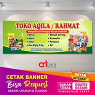 Cetak Spanduk Toko Sembako - Banner  Warung Sembako kebutuhan Harian -  Bisa Request Custom