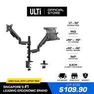 ULTi Aero Dual Monitor Arm with Stealth Laptop Tray | T29D