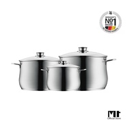 WMF Diadem Plus 3PC Cookware Set | 16cm 20cm 24cm | Induction Safe | Oven Safe | 0730036040