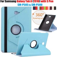 360° Rotating Stand Case For Samsung Galaxy Tab A (2016) with S-Pen SM-P580 SM-P585 10.1" Tablet PC Case TabA 10.1 P583 P588 PU Leather Flip Cover