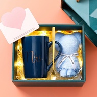 400ml premium ceramic cup set with bear, stainless steel spoon and luxury gift box CNY BAG U COCGAU9