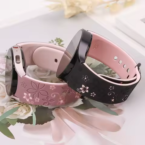 No Gaps Band for Samsung Galaxy Watch 7/5 Pro/4 6 Classic 40 44mm Engraved Silicone Sport Bracelet c