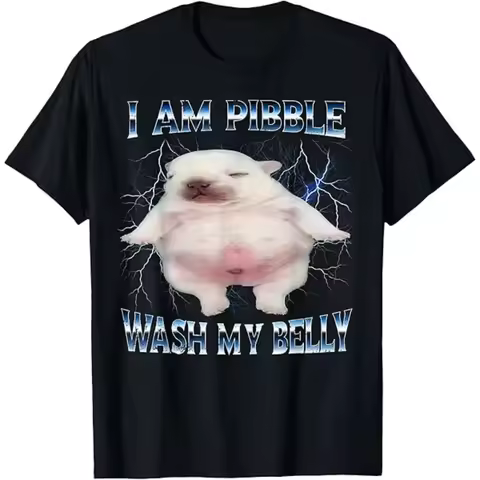 Summer Boys Girls I am pibble, wash my belly T Shirt Kids Baby Youth Men Women Tee Novelty Hip Hop Y