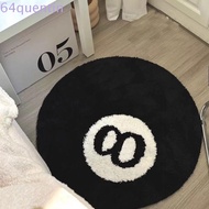 QUENTIN 8 Ball Rug, Soft Plush, Carpet Skin Friendly Black Anti-slip Hoom Decor