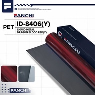 152CM Sticker scotlet FANCHI ID-8406 Y Liquid Metal Dragon Blood Red PET 152CM per meter