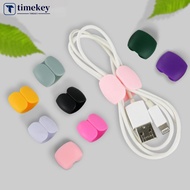 TIMEKEY 1Pc/5Pcs Colorful Data Cable Organizer Earphone Charging Cable Storage Buckle Multifunctional Desktop Cable clamp E6U5