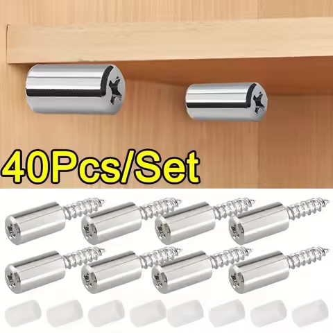 40/2PCS Self Tapping Screw Layer Plate Holder Wardrobe Storage Rack Septum Screw Fixed Support With 