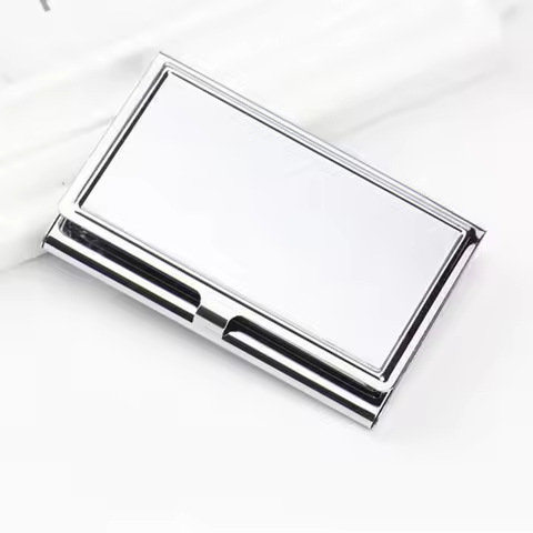 Free Shipping 7pcs/lot Sublimation Blank Alloy Name Card Box For Business Card Holders