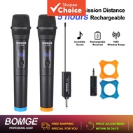 BOMGE V102 Wireless Microphone System Handheld with DVD Computer TV Receiver Audio System Pro