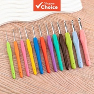 11-Piece Crochet Hook Set 2.0mm to 10.0mm Mixed Sizes, Soft Ergonomic Handle Includes Yarn Needles D