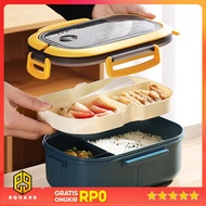 HOMEFAVOR Spill-Proof Lunch Box Double Layer 3 Grid 1.2L - HF225 Original 99 Square