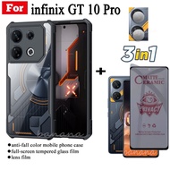 (3 in 1) INFINIX GT 10 Pro Shockproof Phone Case for infinix GT10 pro Anti Spy Soft Ceramic Matte Pr