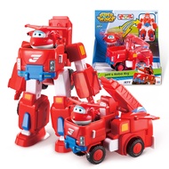Super Wings Transformer Toys, 7" Jett Robot Suit and 2” Scale Transforming Jett Mini Action Figure,2