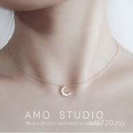 Pendant Moon Handmade Reward Style Same Style Clavicle Chain agete Zircon Classical Necklace RWIA