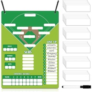 Eaasty 34 Keping Set Papan Besbol Magnetik Logam Termasuk 1 Papan Dugout Magnetik, 30 Kad Susunan Be