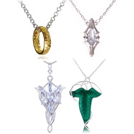 4 Set The Lord of the Rings Lady Arwen Evenstar Inspired Necklace Engraved Gold Tone The Ring Pendan