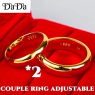 Cincin pasangan emas bangkok original cop 916 mens and womens glossy couple models opening adjustabl