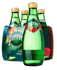 Perrier Peach Sparkling Natural Mineral Water (Glass) 4 x 330ml