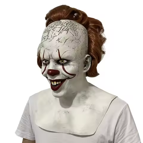 s;3'c\5/b'Anime Horror Pennywise Scary Mask Phoenix Cosplay Costume Latex Masks Halloween Wigs for M