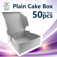 (Ready Stock) 20pcs / 50pcs Plain Cake Box 6x6x3" Square Box