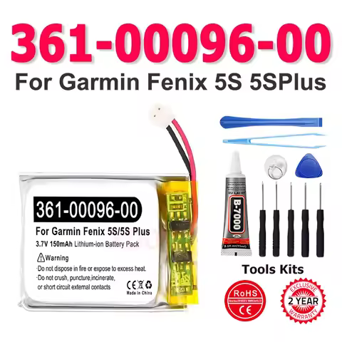 Replacement Battery 361-00096-00 361-00096-01 For GARMIN Fenix 5S 5SPlus Fenix 5S Plus Sapphire GPS 