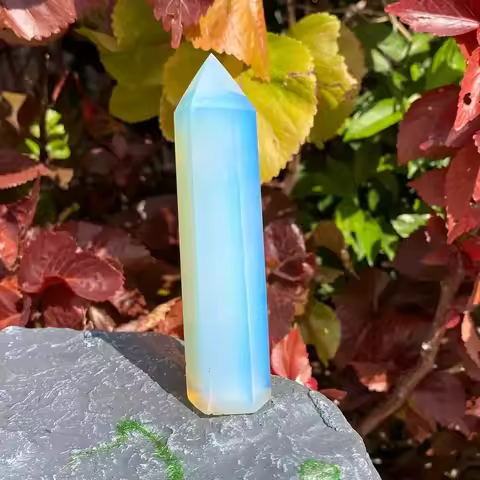 Opalite Crystal Tower Elegant Obelisk Bulk Tumbled Gemstone Pillar Home and Office Decoration Gifts