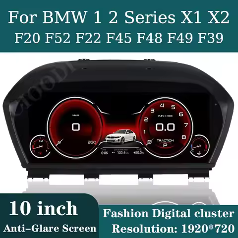 10"Digital Instrument Panel For BMW F20 F52 F22 F45 F48 F49 F39 Car Dashboard Speedometer Screen Vir