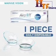 (1 PIECE) Maxvue Airsoft Daily Disposable Loose Piece Clear Lens 1 Day Use Contact Lenses