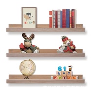 Wall Shelf Home Living Room Wall Shelf Punching One-Word Shelf Wall Decoration Solid Wood Small Shelf