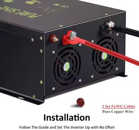 10000W Pure Sine Wave Inverter 24V to 220V Solar Panel Power Battery 12V 36V 48V 72V 96V 110V DC to 