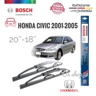 ที่ปัดน้ำฝน ใบปัดน้ำฝน ซิลิโคน ตรงรุ่น Honda Civic Dimension 2001-2005 ES ไซส์ 20-18 ยี่ห้อ BOSCH ของแท้ 100% BOSCH***** ร้านค้าแนะนำ** สิ้นค้าดี**