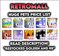 🔥 Huge Pets Price List (Pet Simulator X) Restocked Golden and Rainbow Versions! READ DESCRIPTION