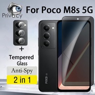 2 in 1 Poco M8s 5G Tempered Glass Anti-peeping Screen Protector For Poco C85 C81 C75 C71 X7 F7 M7 Pr