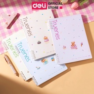 Sổ Còng BUTTERBEAR x Deli Bìa Sổ Còng Sắt Nhựa B5 A5 Sổ Tay Binder Thay Được Giấy Kẻ Ngang Caro Làm